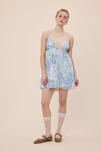 Esme Blue Patchwork Mini Dress