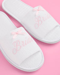 Bride Pink Bow Slippers