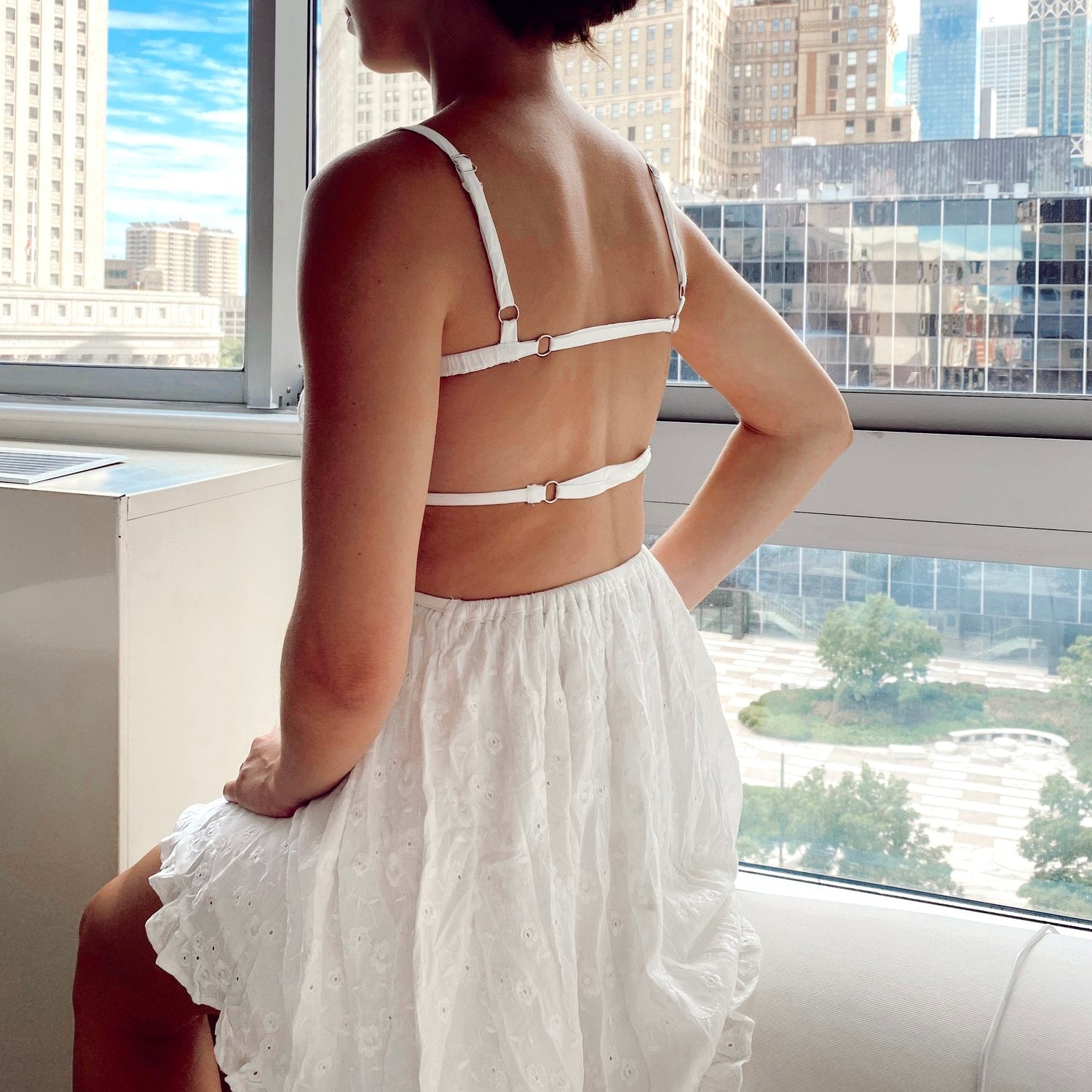 Marie White Eyelet Mini Dress – Colorful Natalie