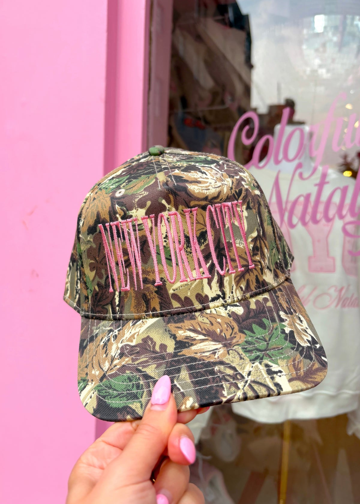 New York Camo Pink Embroidered Hat