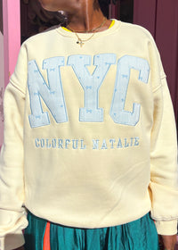 Preorder: Blue Ballerina Embroidered NYC Crewneck