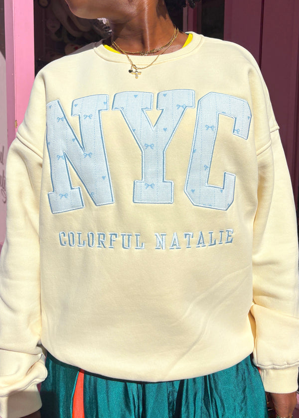 Preorder: Blue Ballerina Embroidered NYC Crewneck