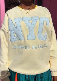 Preorder: Blue Ballerina Embroidered NYC Crewneck