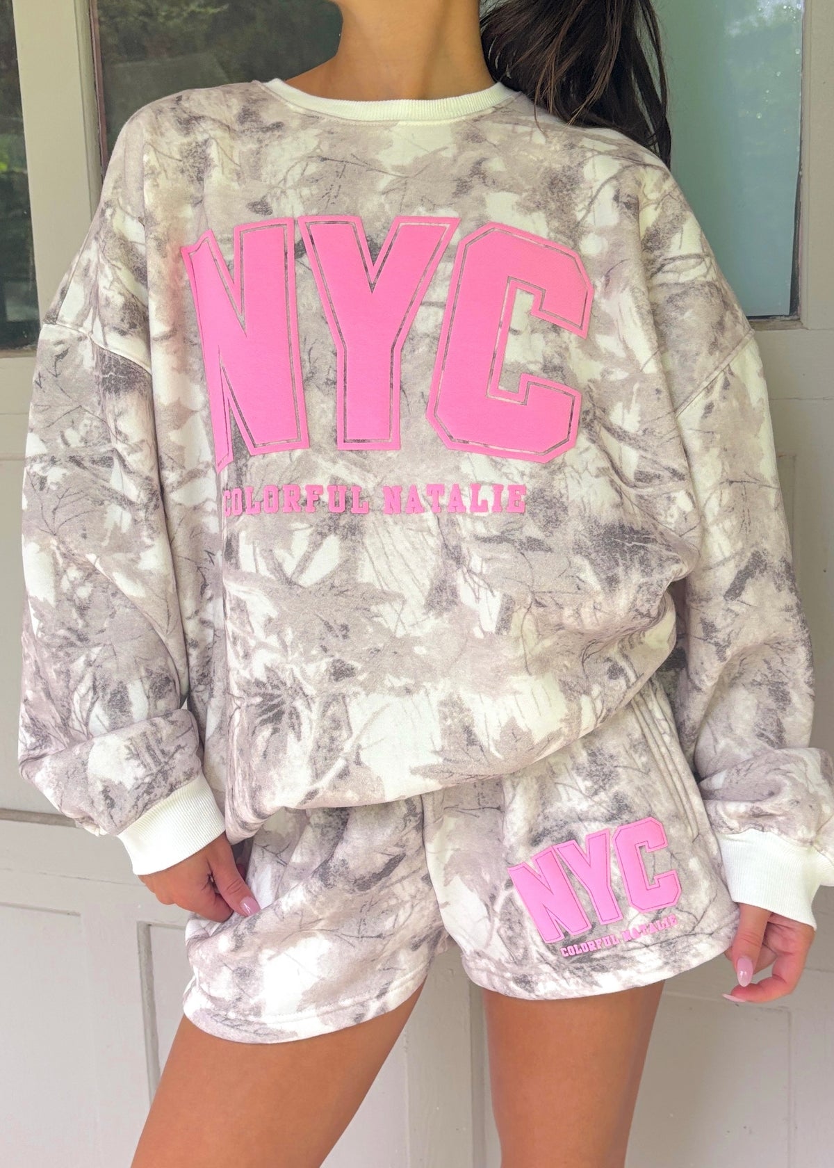 Preorder: NYC Camo Puff Print Front Crewneck
