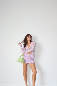 Louise Purple Lace-Up Mini Skirt