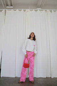 Karol Hot Pink Daisy Print Pants