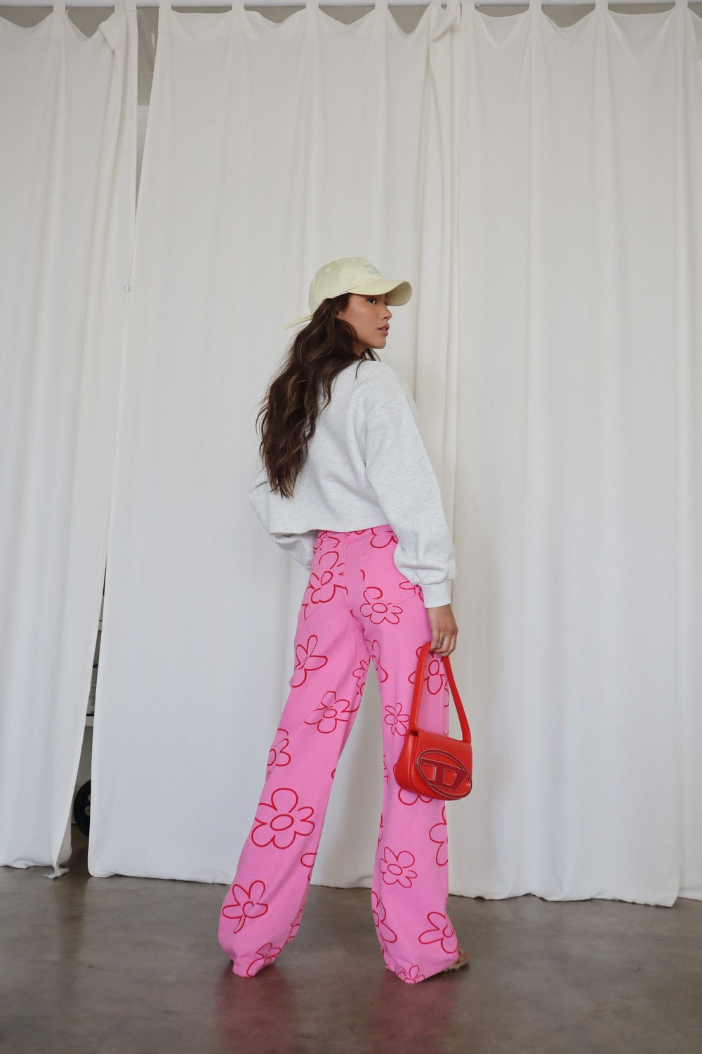 Karol Hot Pink Daisy Print Pants