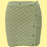 Reece Green Checkered Sweater Button Skirt