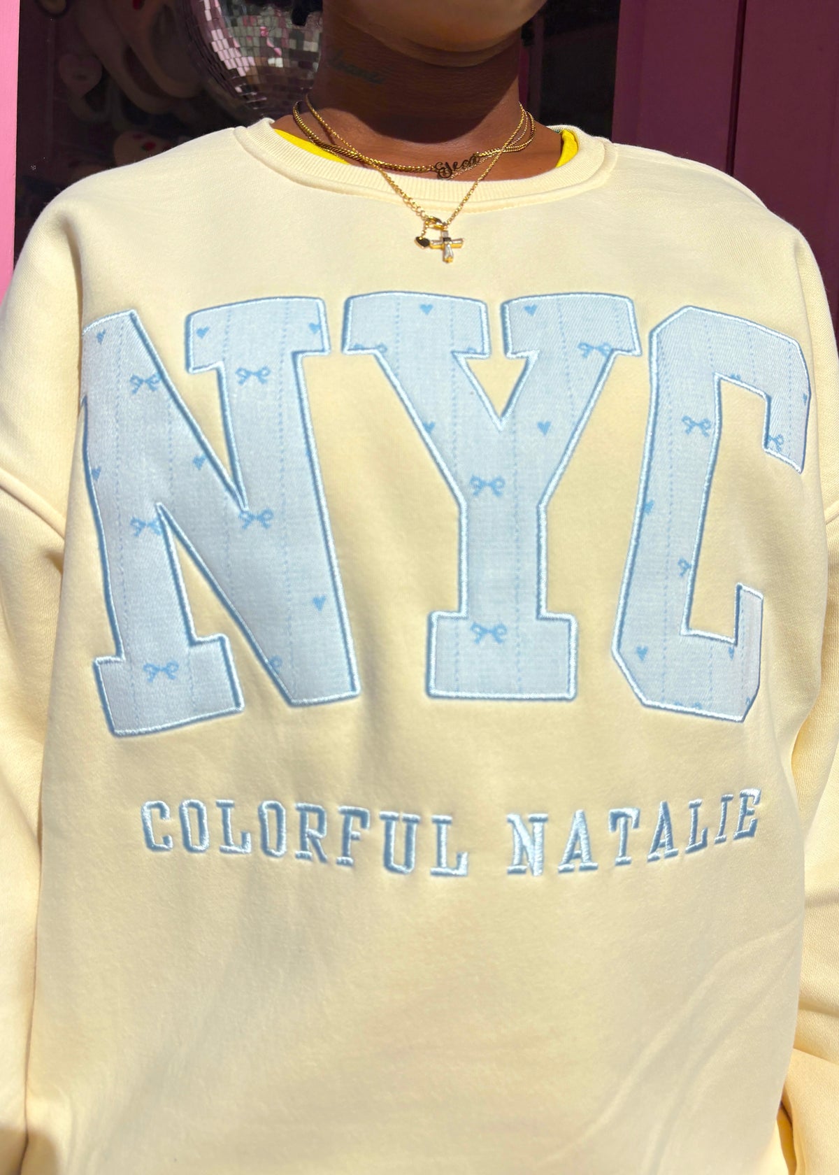 Preorder: Blue Ballerina Embroidered NYC Crewneck