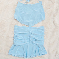 Gisel Blue Skirt Set