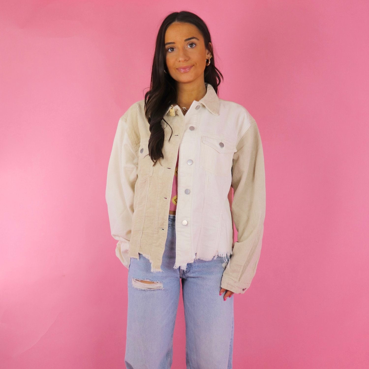 Marissa Two Toned Corduroy Jacket – Colorful Natalie