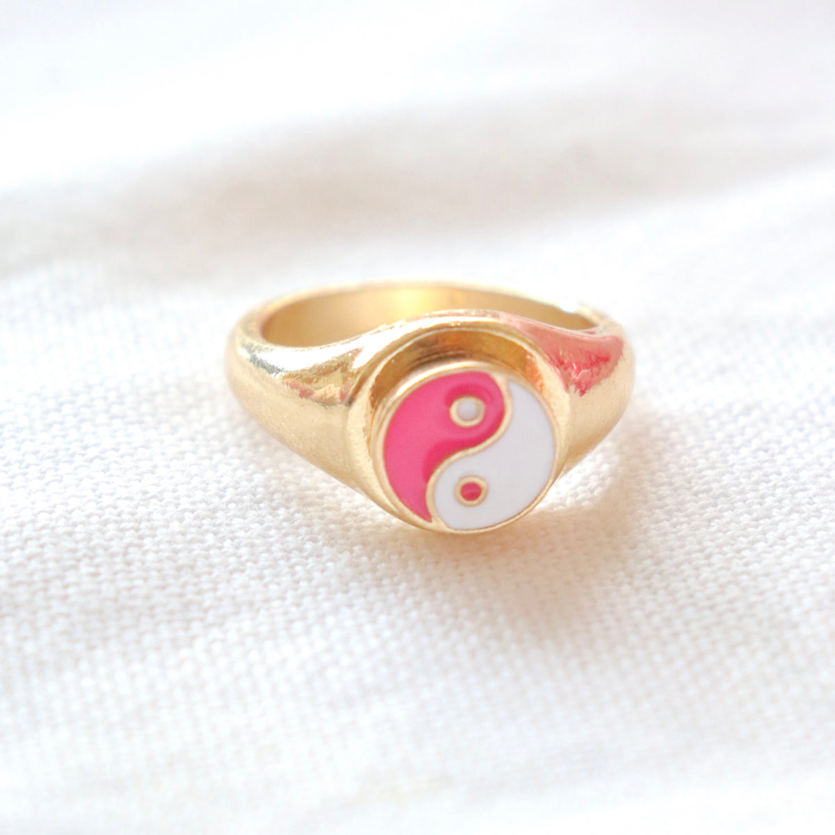Pink Mini Yin Yang Ring