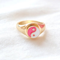 Pink Mini Yin Yang Ring