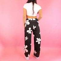 Hipster Girl Black Flower Pants