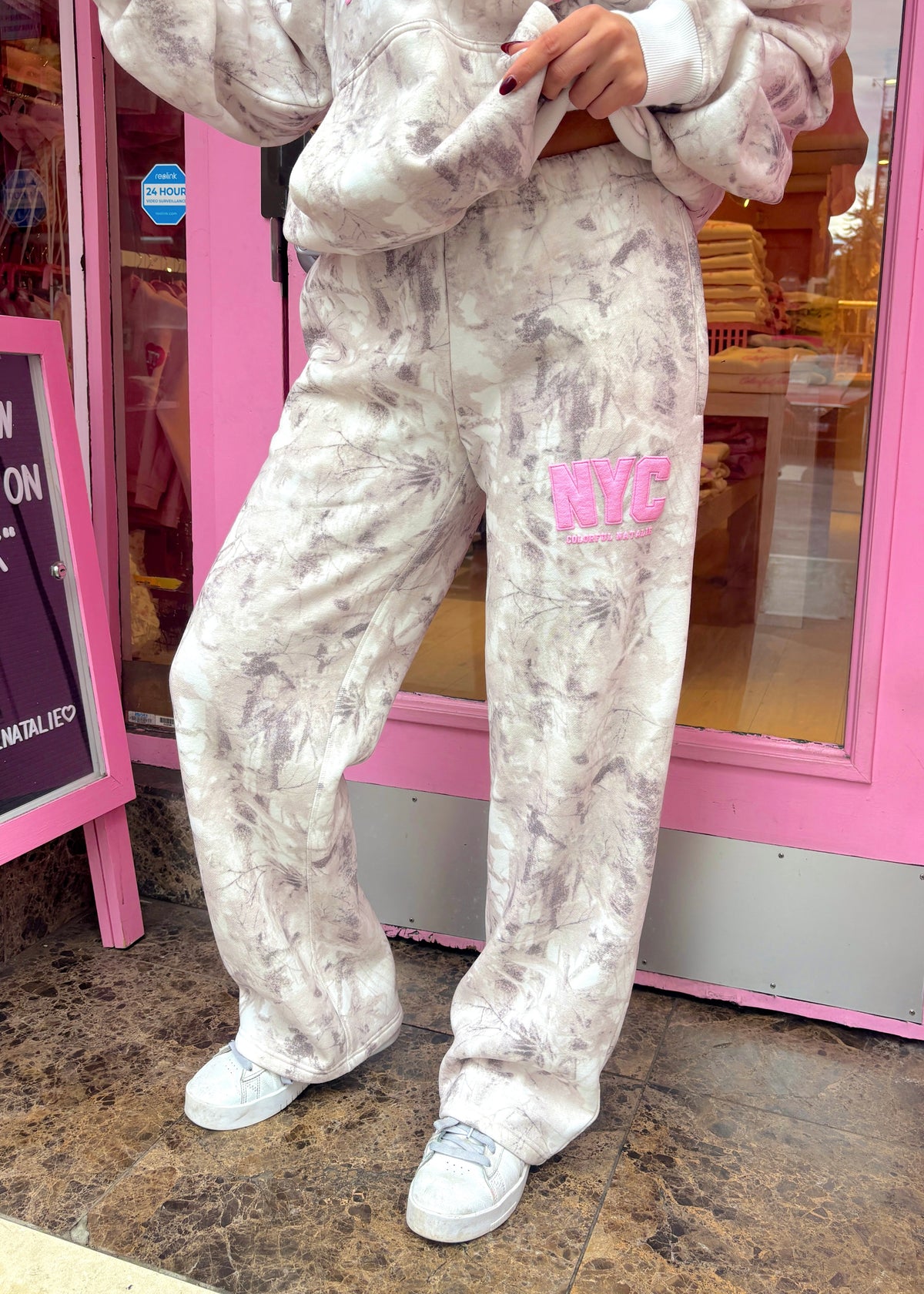 NYC Camo Pink Puff Print Sweatpants