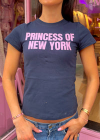 Princess of NY Navy Baby Tee