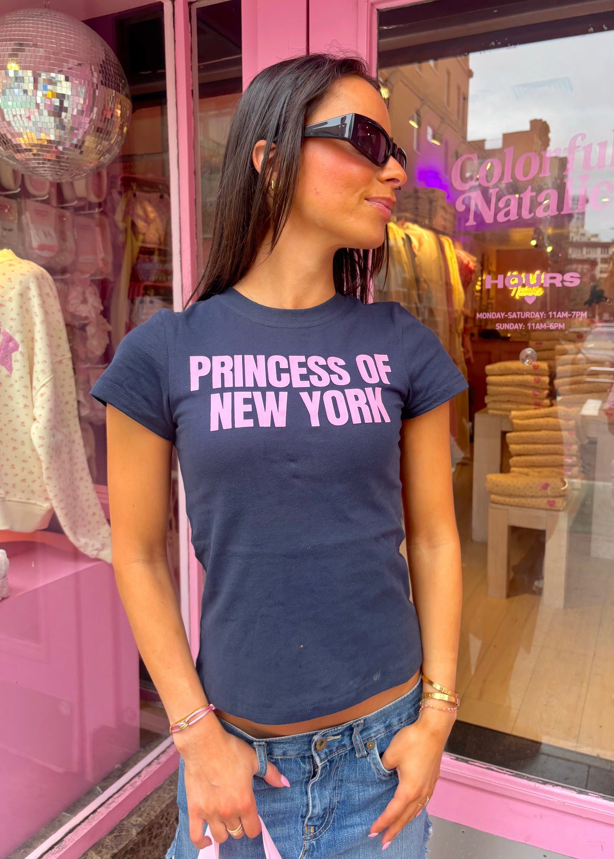 Princess of NY Navy Baby Tee