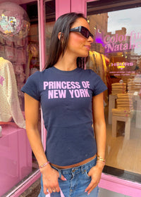 Princess of NY Navy Baby Tee