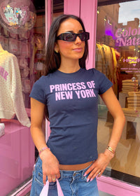 Princess of NY Navy Baby Tee