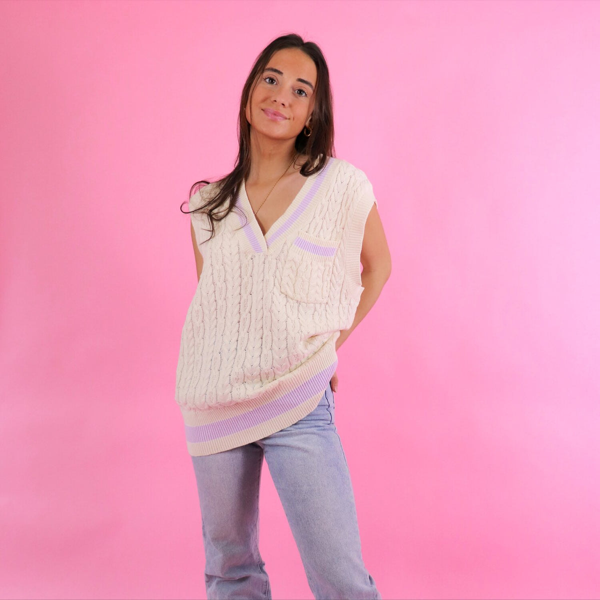 Aaliyah Lilac Sweater Vest