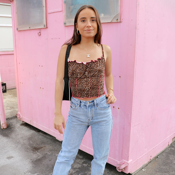 90's Baby Leopard Crop