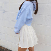 White Pleated School Mini Skirt