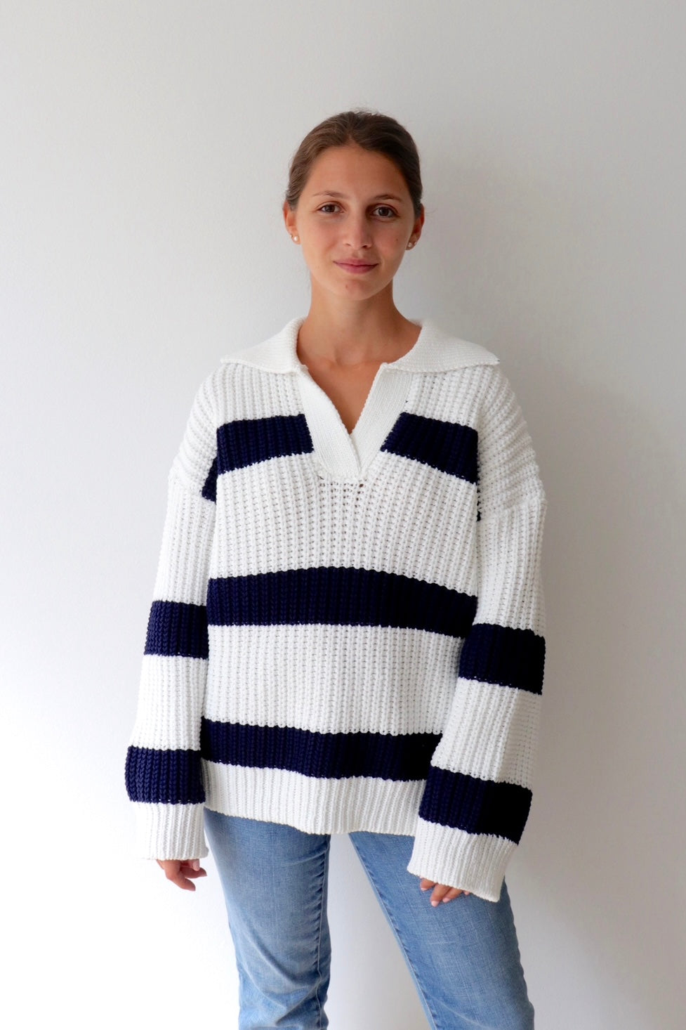 Ruthie Navy Striped Sweater