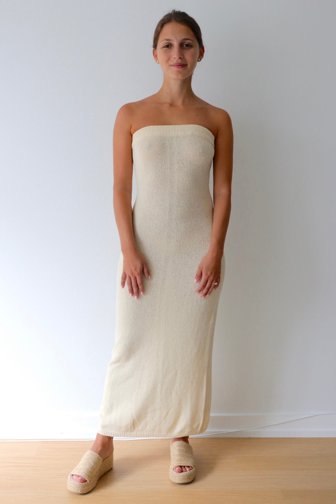 Cynthia Cream Sweater Maxi Dress