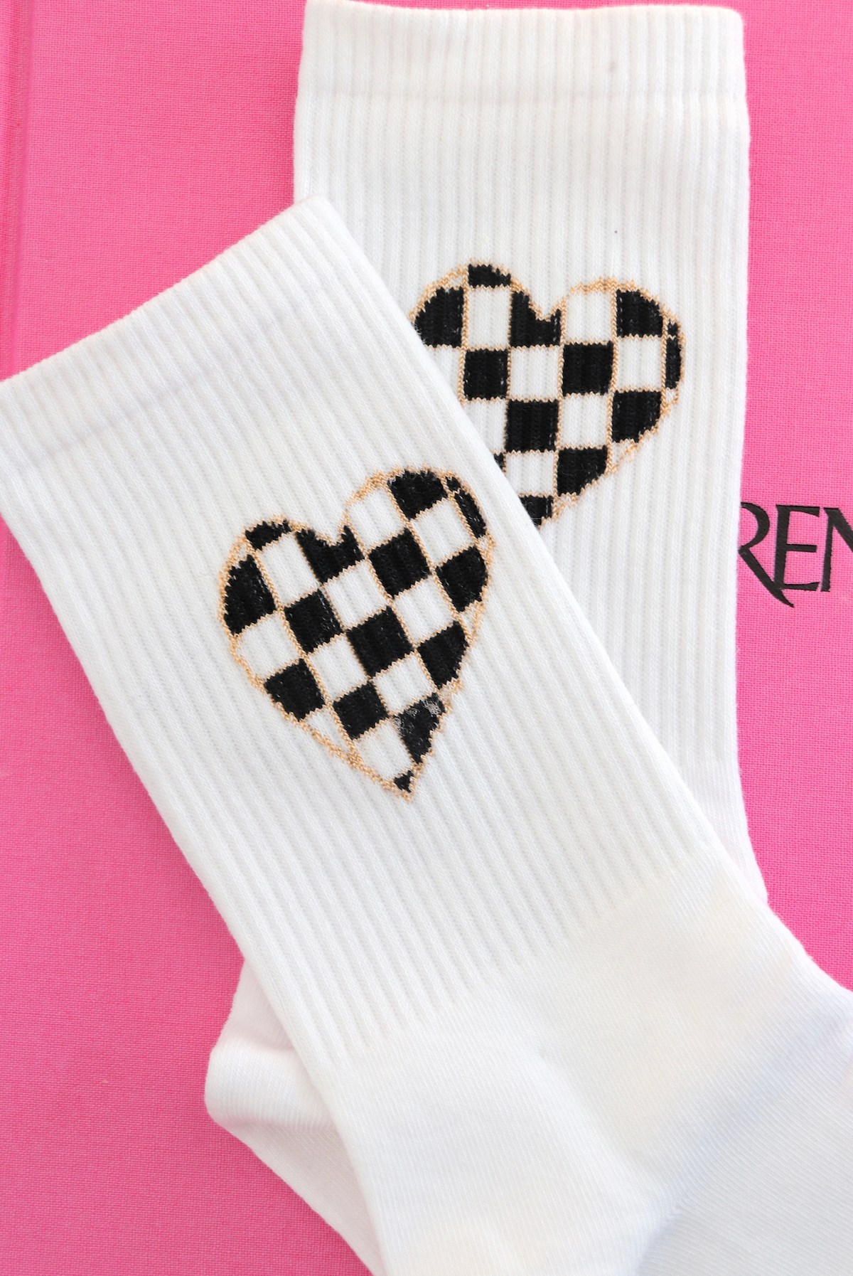 Checkered Heart Socks