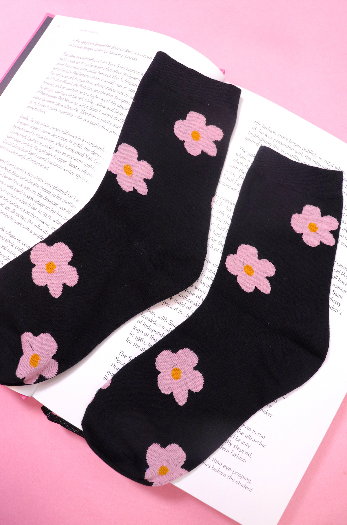 Pink Flower Socks