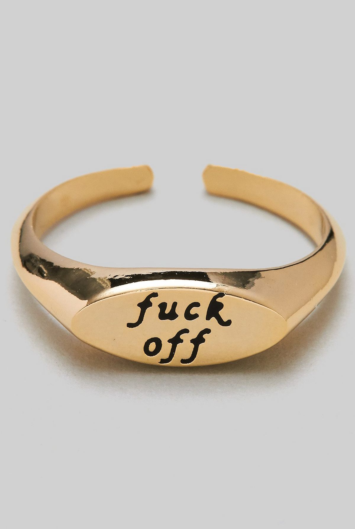 F Off Open Band Ring