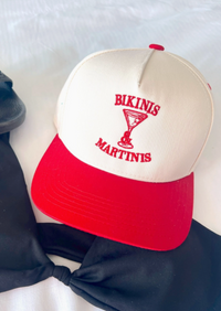 Bikinis and Martinis Red Trucker Hat