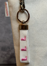 Pink Cowgirl Embroidered Keychain