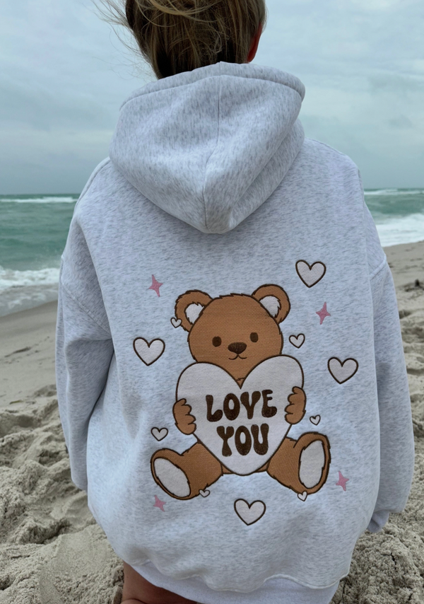 Teddy Bear Embroidered Hoodie