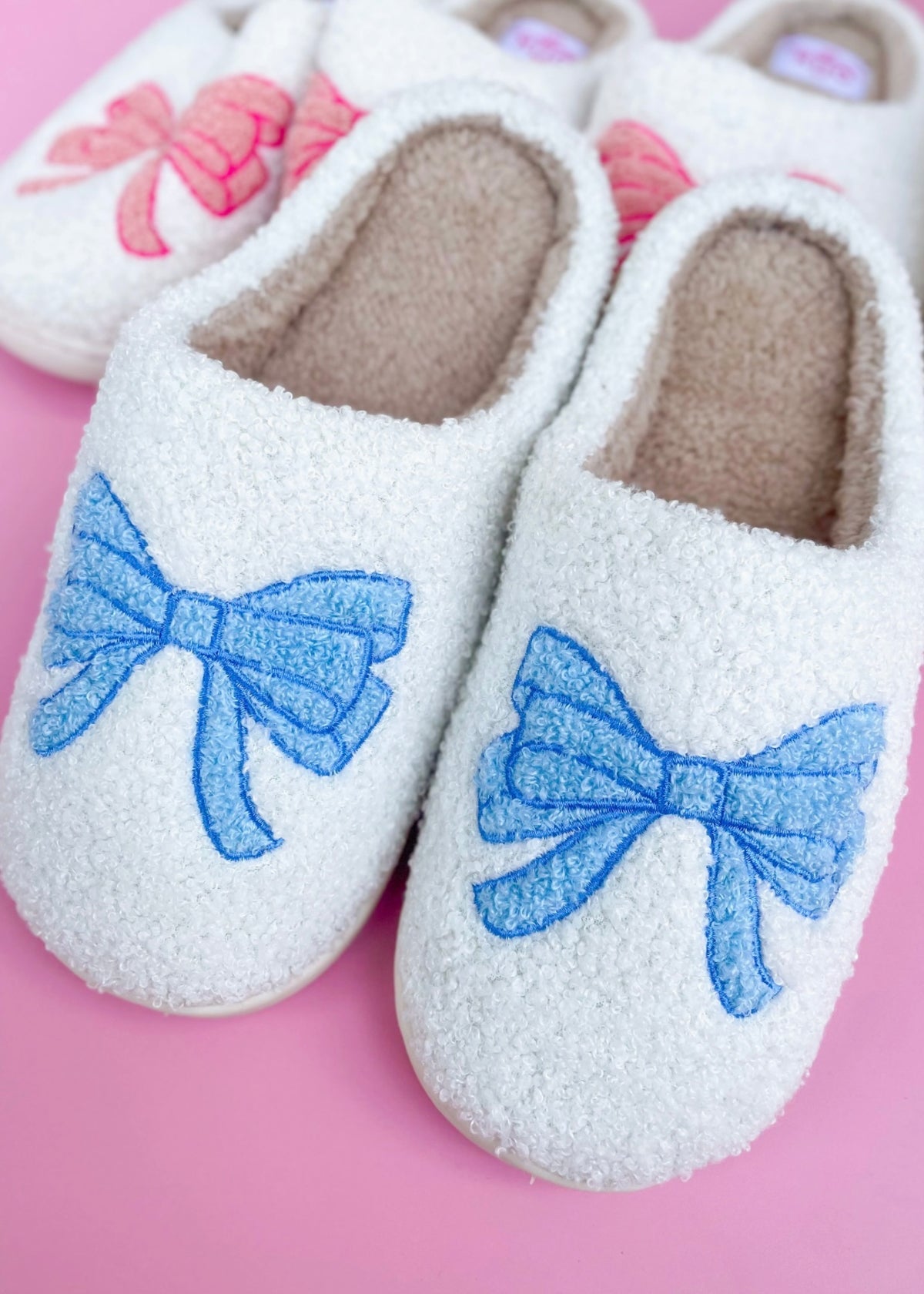 Blue Bow Slippers