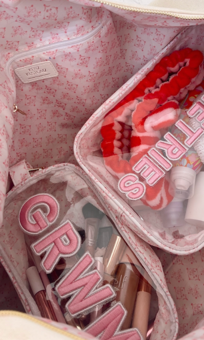 GRWM Pink Clear Makeup Bag