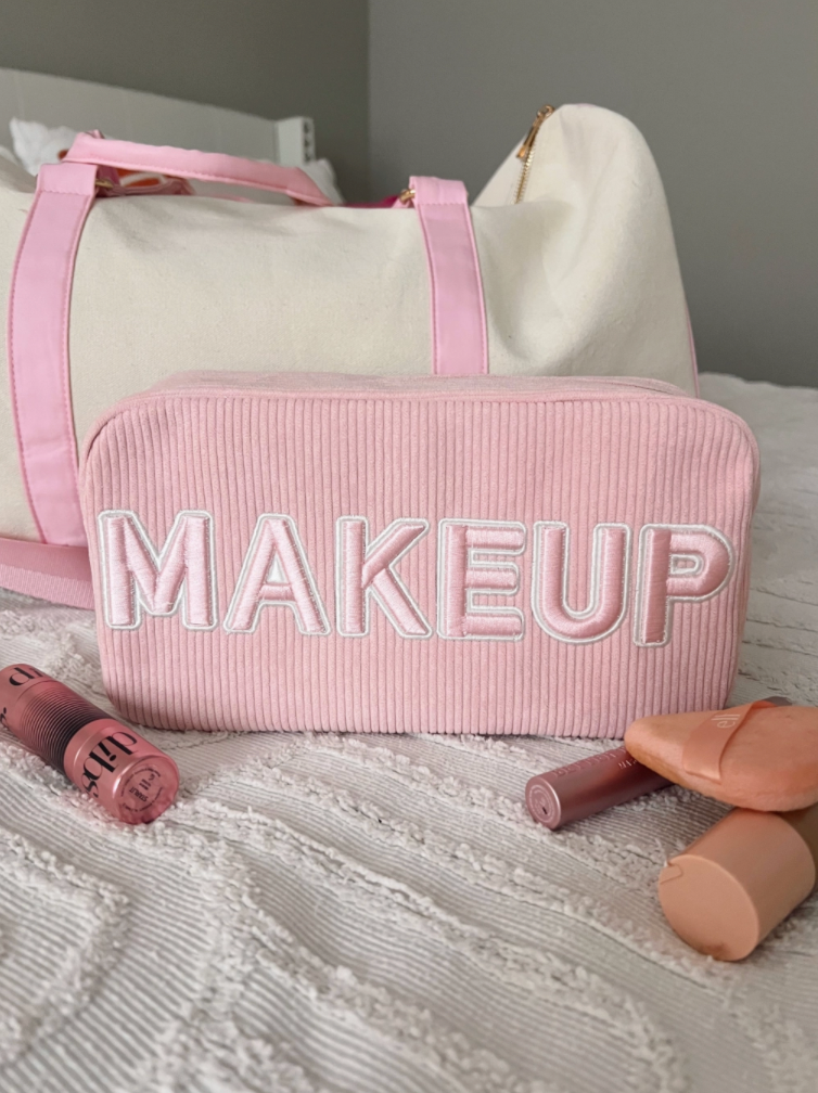 Makeup Pink Corduroy Bag