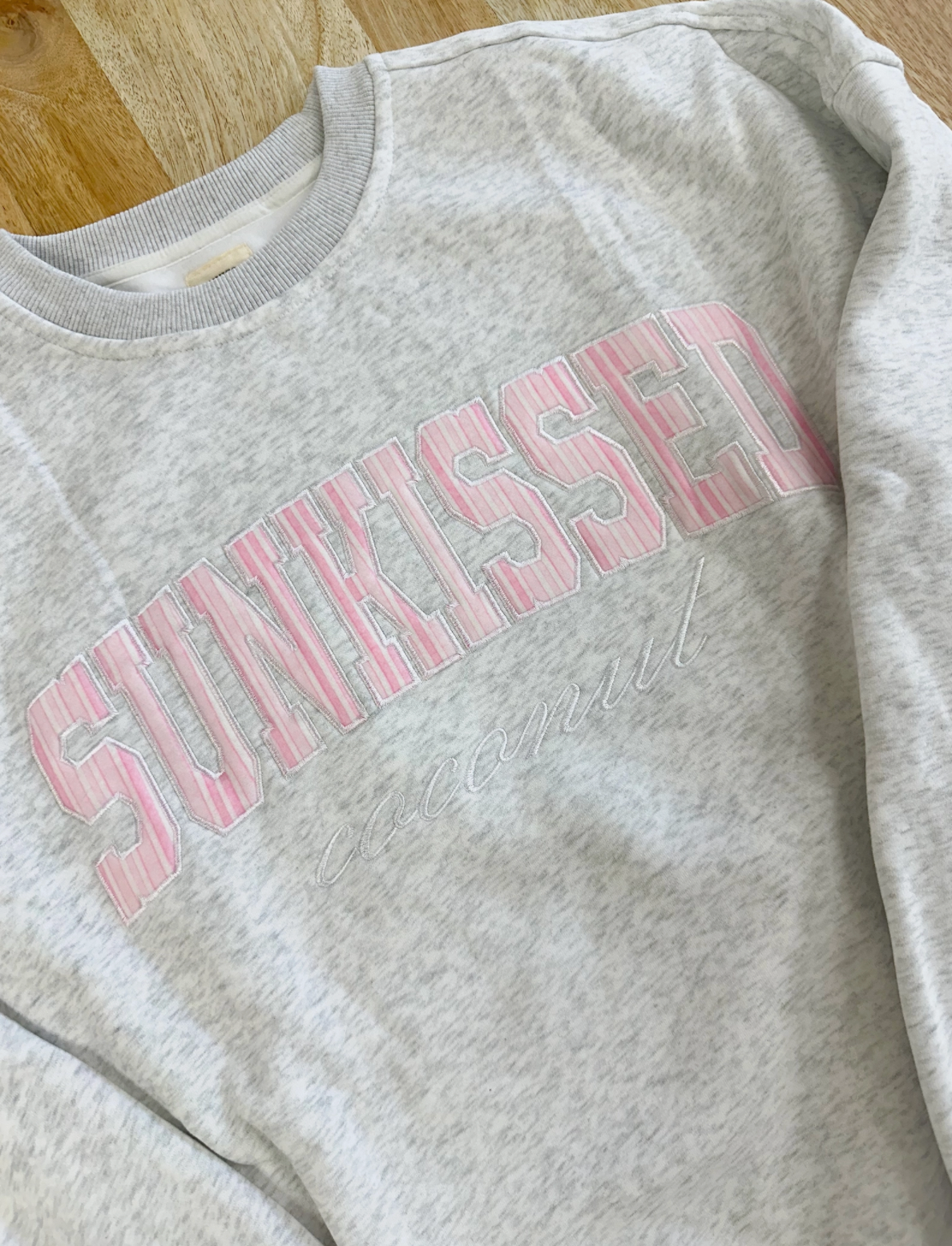 Sunkissed Grey Striped Crewneck