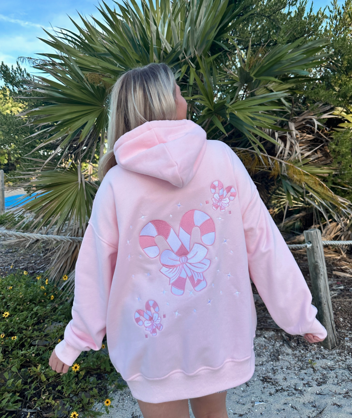 Candy Cane Wonderland Pink Hoodie