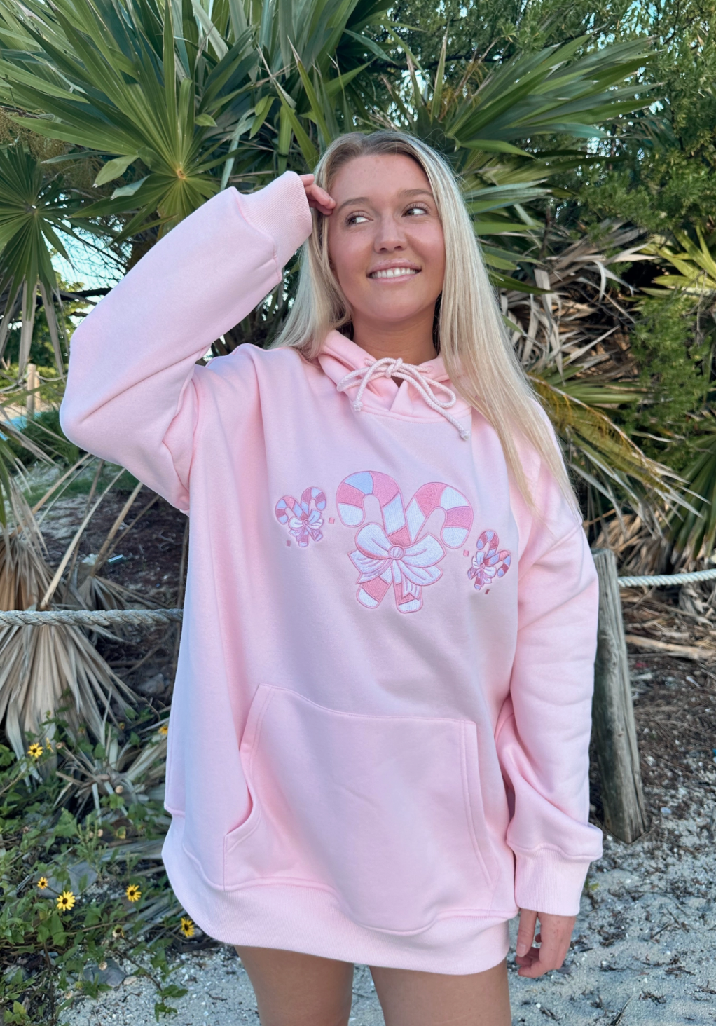 Candy Cane Wonderland Pink Hoodie