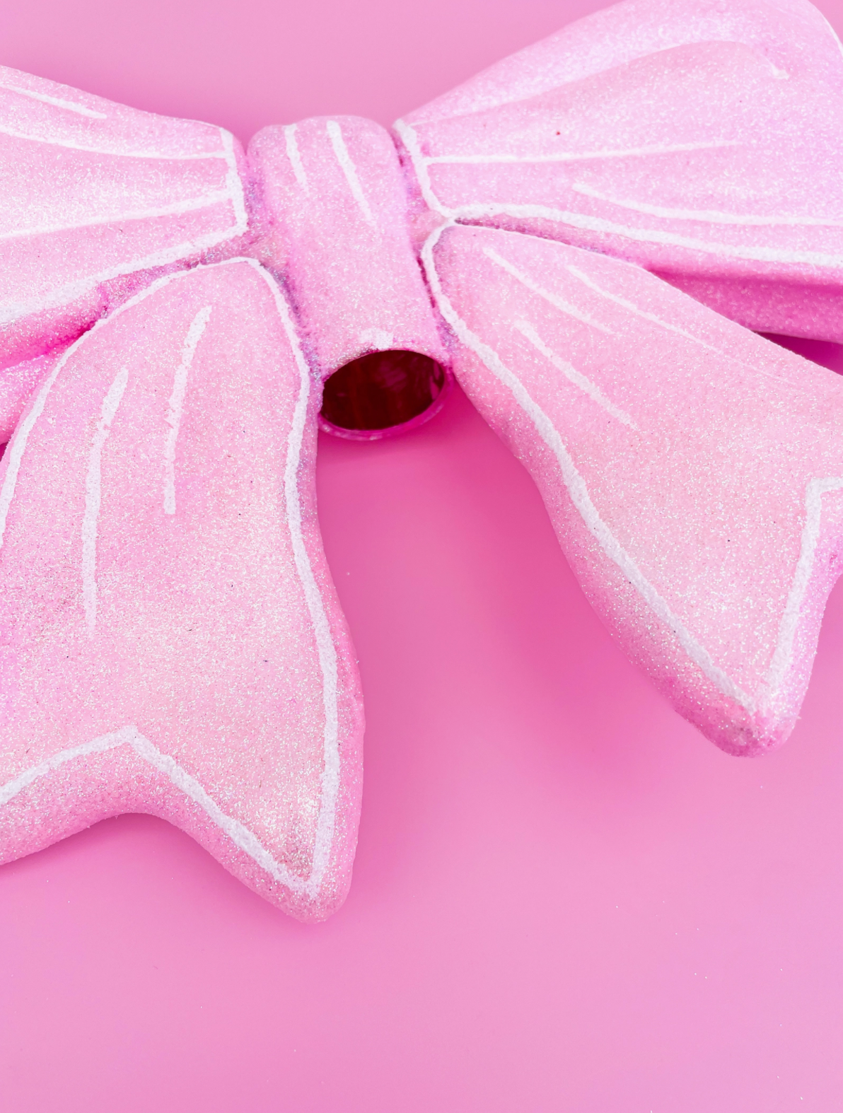 Pink Glitter Bow Christmas Tree Topper