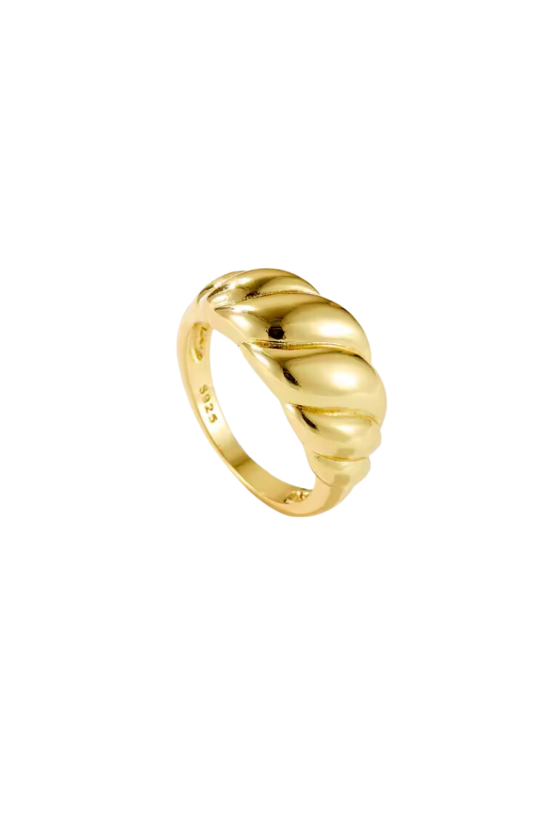 18k Gold Foldover Twist Ring