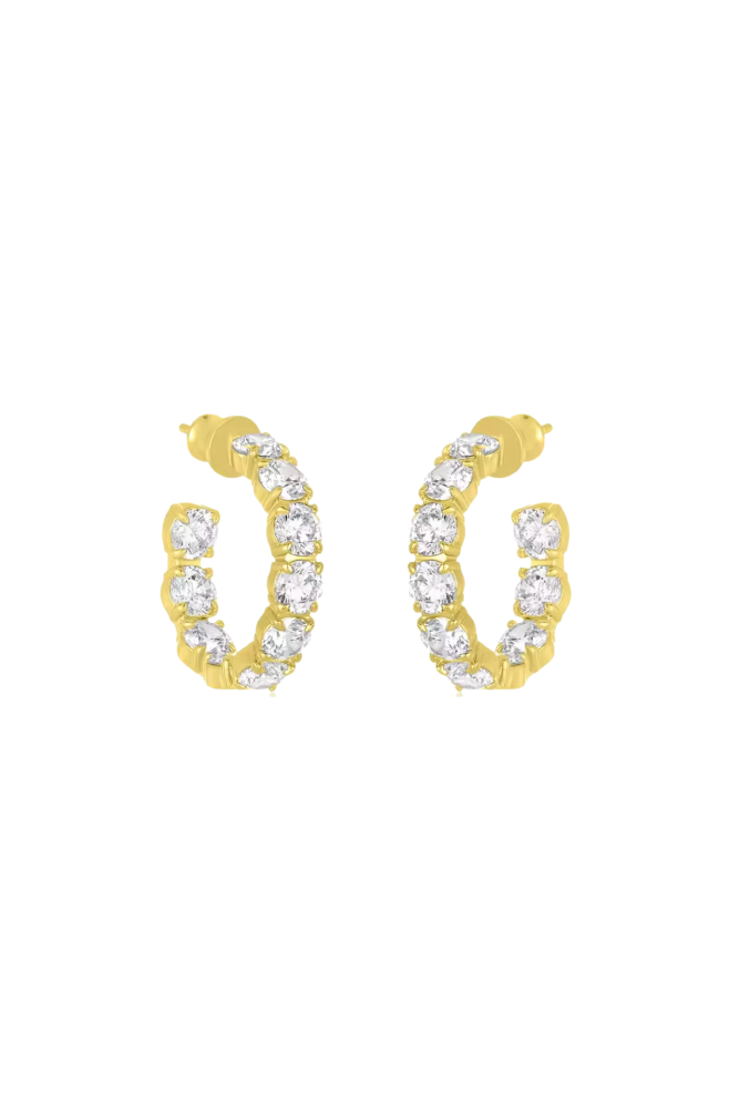 Large Gold CZ Hoops