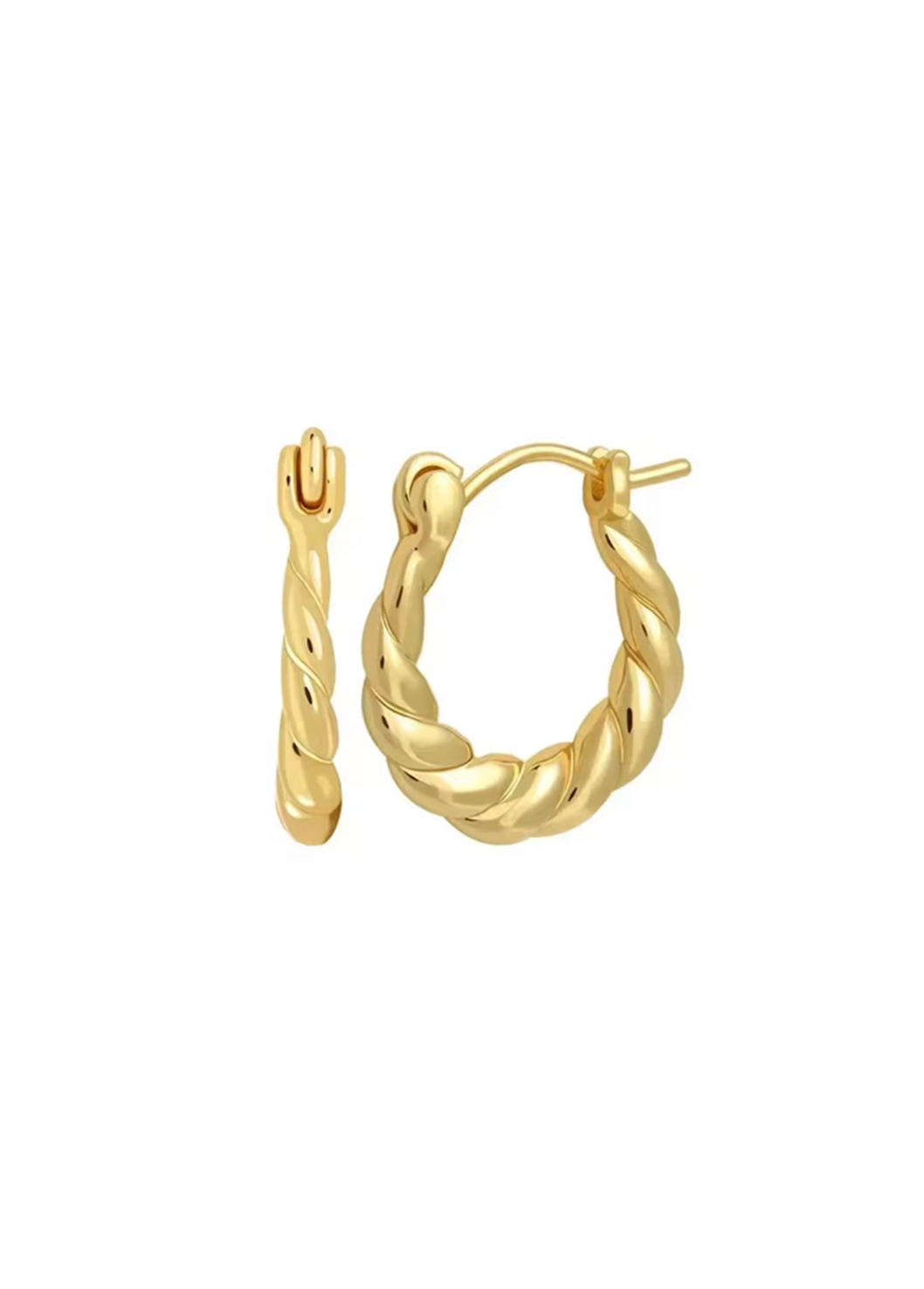 18k Gold Baguette Earrings