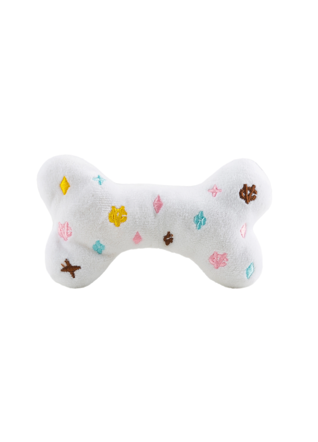 White Chewy Vuiton Bone Dog Toy