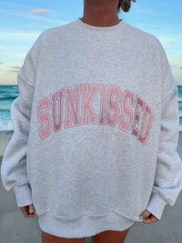 Sunkissed Pink Varsity Embroidered Crewneck