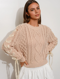 Too Sweet Pink Cable Knit Sweater