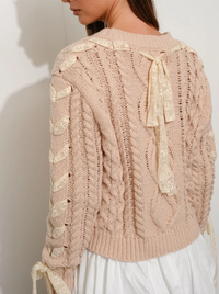 Too Sweet Pink Cable Knit Sweater