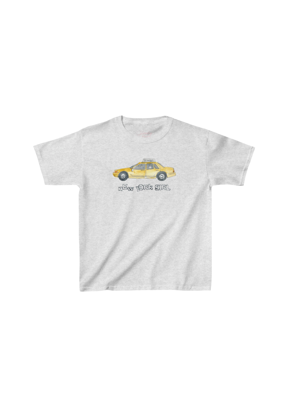 New York Girl Grey Baby Tee