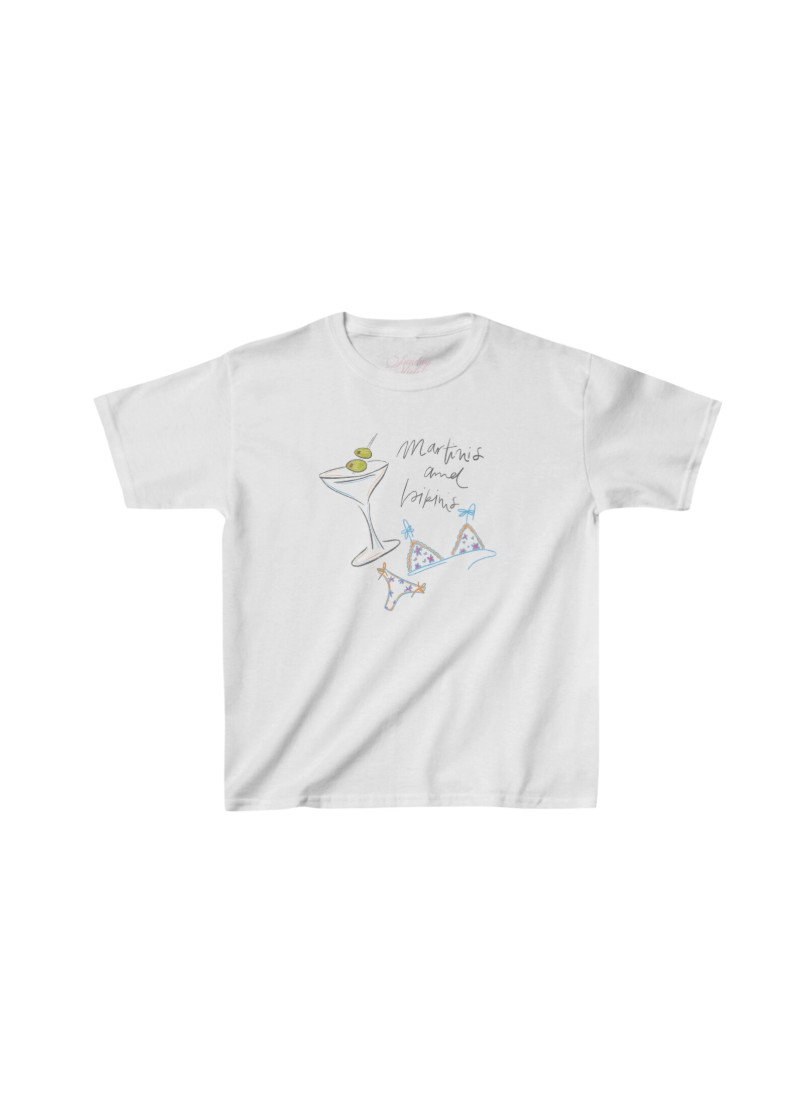 Martinis and Bikinis White Baby Tee